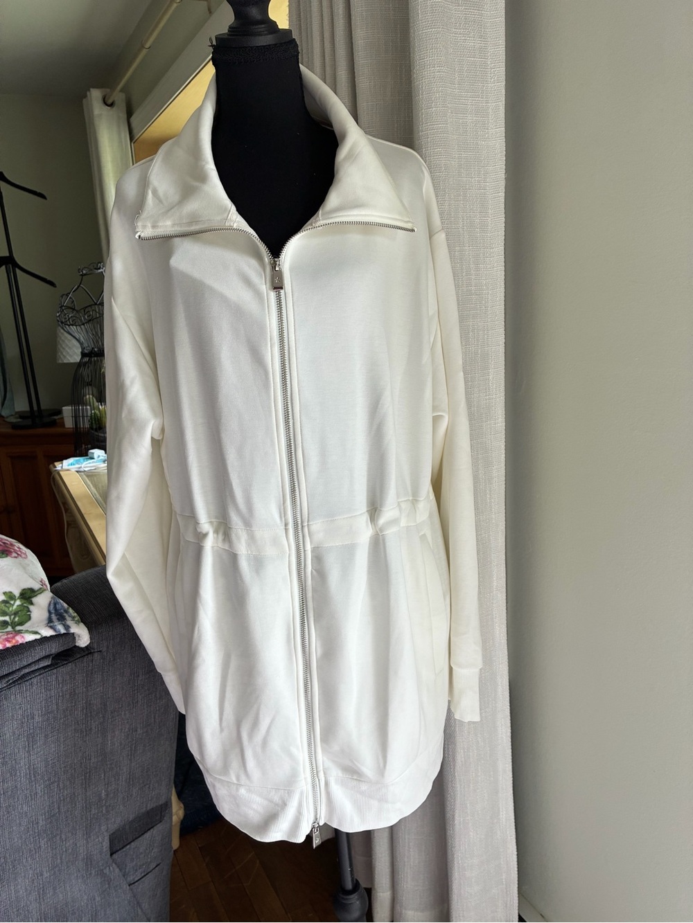 Converse Women's White Full-Zip Bomber Jacket